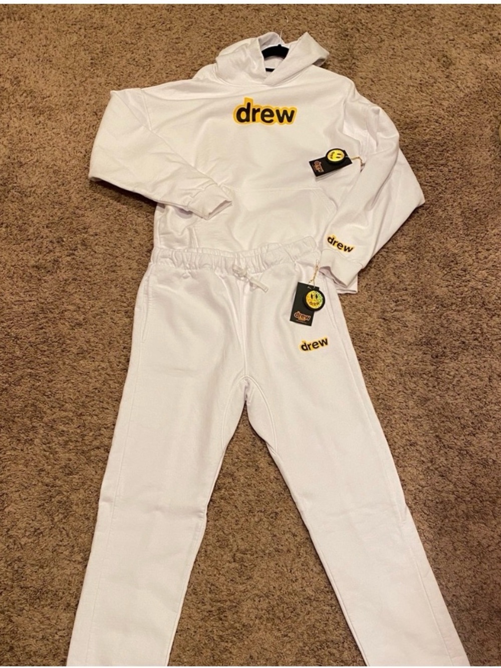House of DREW White Sweatpants & hoodie set Size Medium